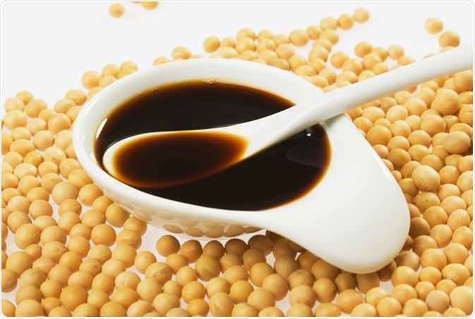 Soy sauce and soybean. Image Credit: Igor Dutina / Shutterstock