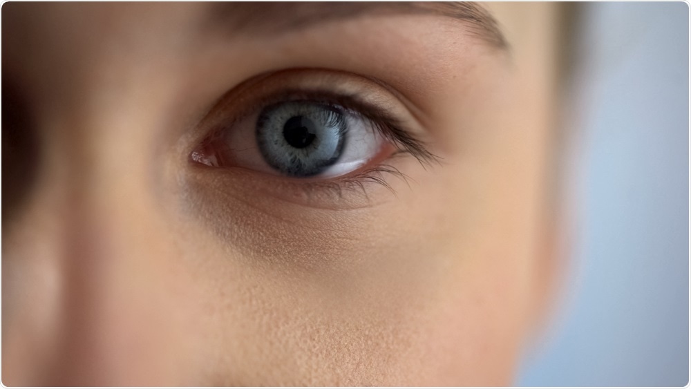 Picture of woman focusing on eye