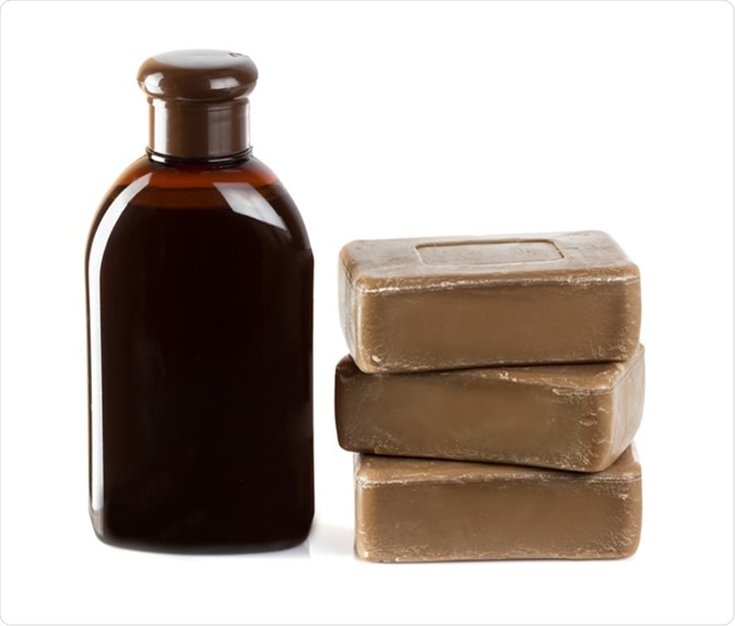 Birch coal tar soap and shampoo. Image Credit: SimpleName / Shutterstock