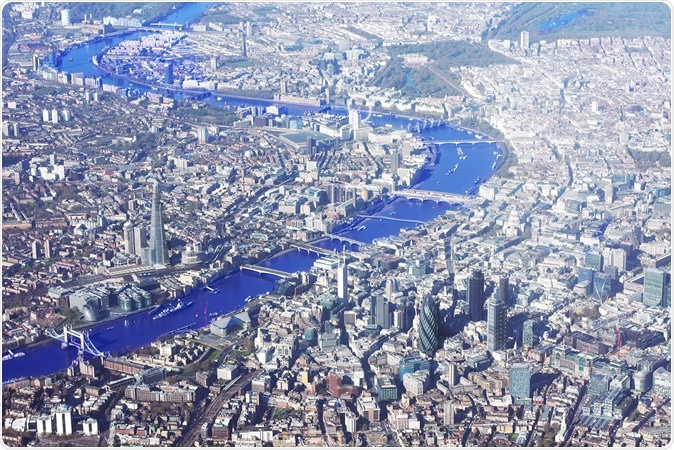 River Thames and London from above. Image Credit: Zoltan Major / Shutterstock