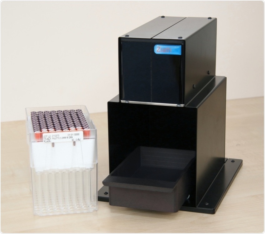 2D-barcoded NMR tube scanner