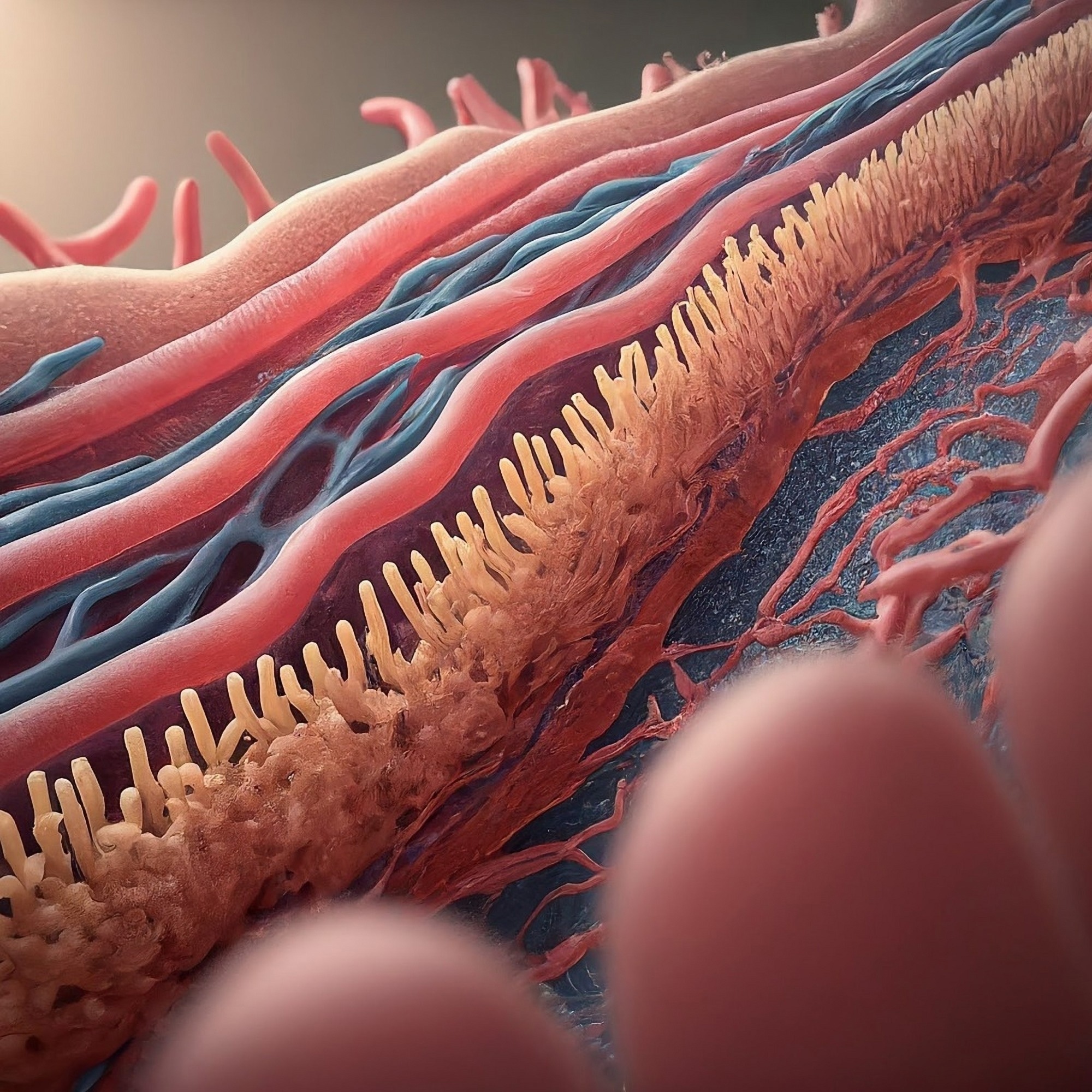 3D illustration: endothelial glycocalyx