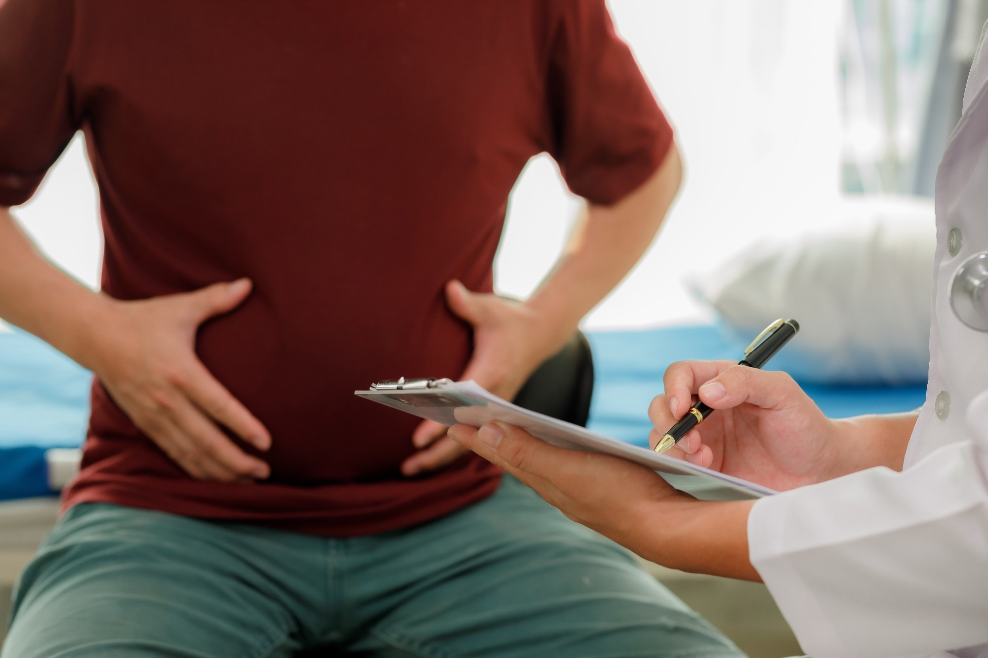 Overweight man during doctor