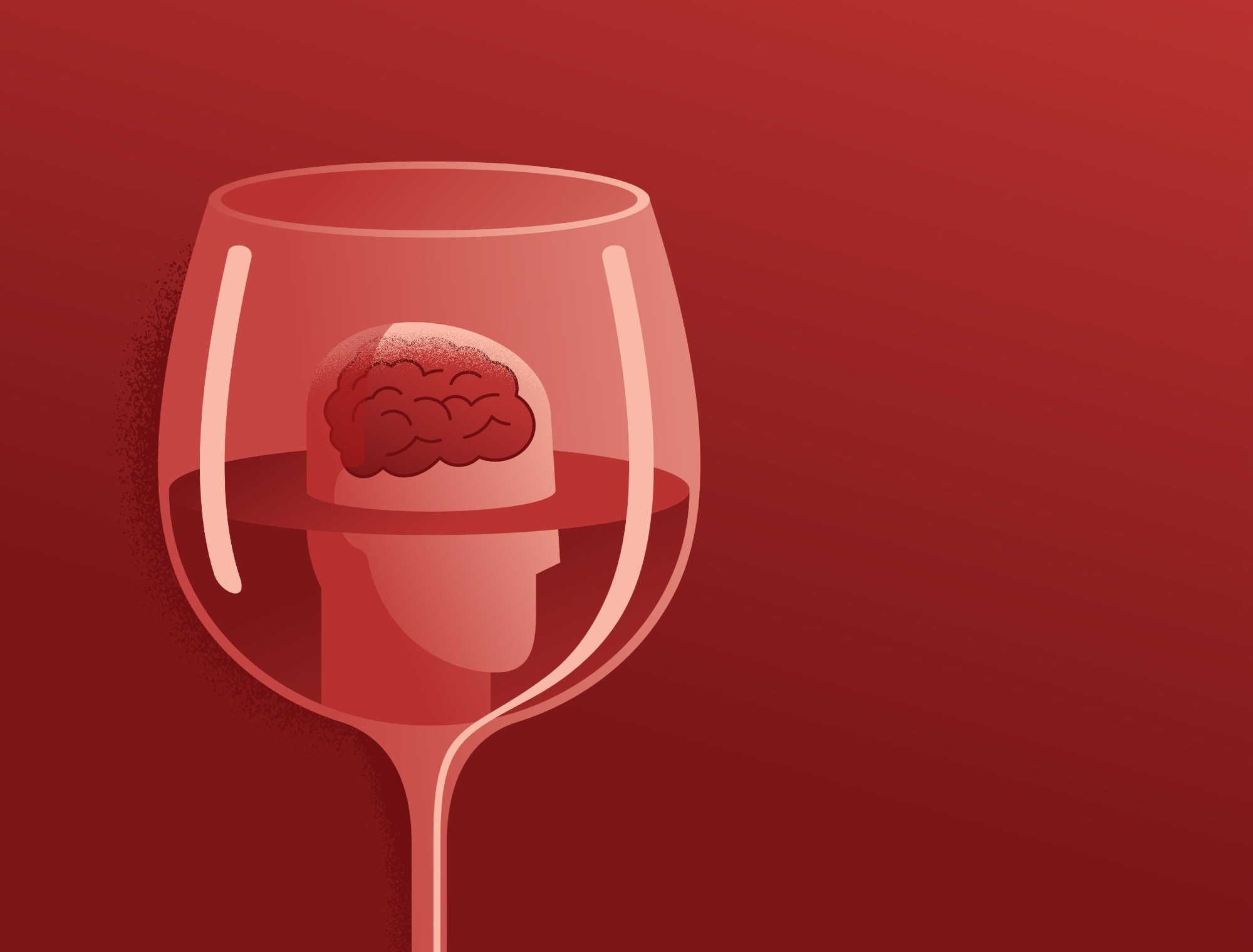 Brain concept in alcoholic drink