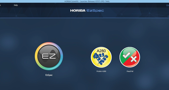 Duetta’s EzSpec software launcher screen displays the Protein A280 App that opens a dedicated applications program