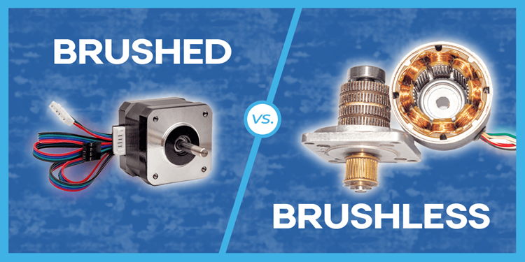 Graphic of brushed vs brushless DC motors.