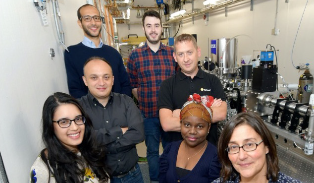 Dr. Harkiolaki (front right) and the team at Diamond Light Source, Oxfordshire.