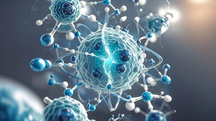 Illustration of a drug working on a virus.