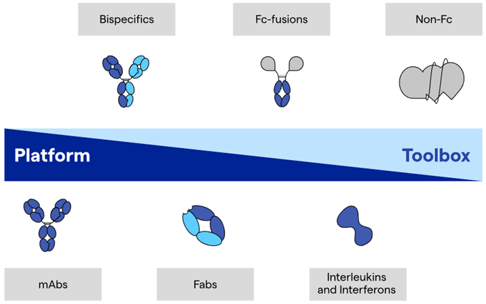 Platform and advanced analytical toolbox approaches to meet the specific needs of the product