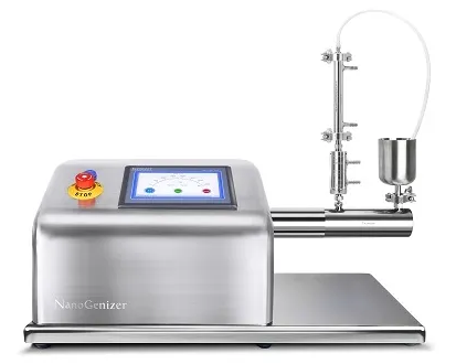 Electric high pressure homogenizer with intensifier.