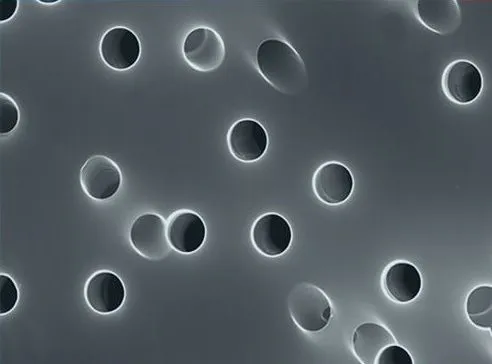 Microscopic representation for track-etched polycarbonate membranes