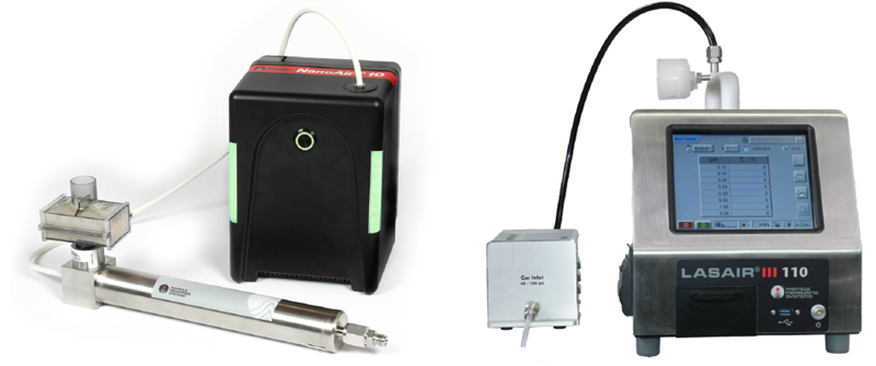 NanoAir 10 Particle Counter with HPD III (Left) and Lasair III 110 Particle Counter with HPD II (Right)