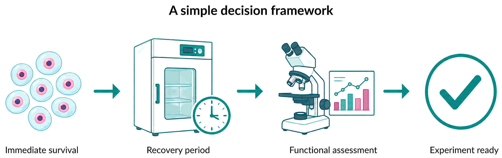 Practical cryopreservation strategies for cell recovery