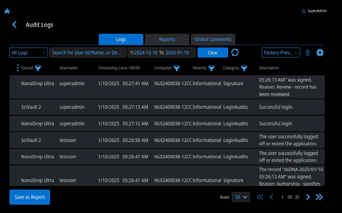 Audit logs