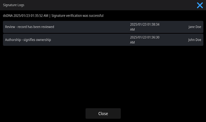 Signature logs