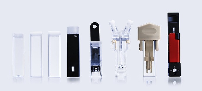 Different available cuvettes that can be used with the Litesizer DLS