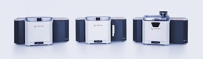 Product image of three Litesizer DIF instruments lined up in a row.