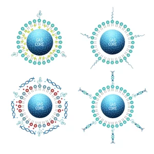 Illustration of gas microbubbles with a USphere