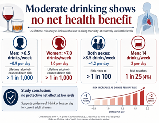 One drink a day may be the new upper limit for safer alcohol guidance