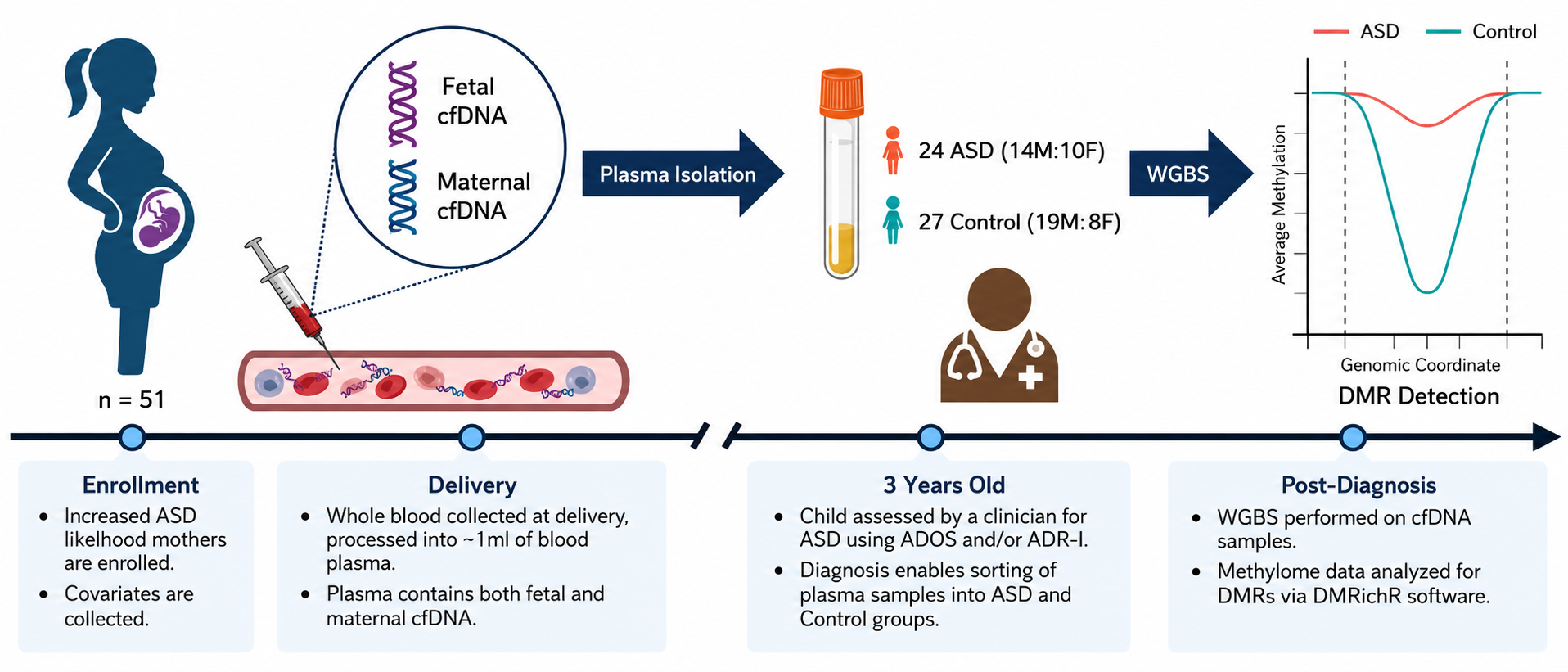 Maternal blood test reveals prenatal methylation clues linked to autism risk