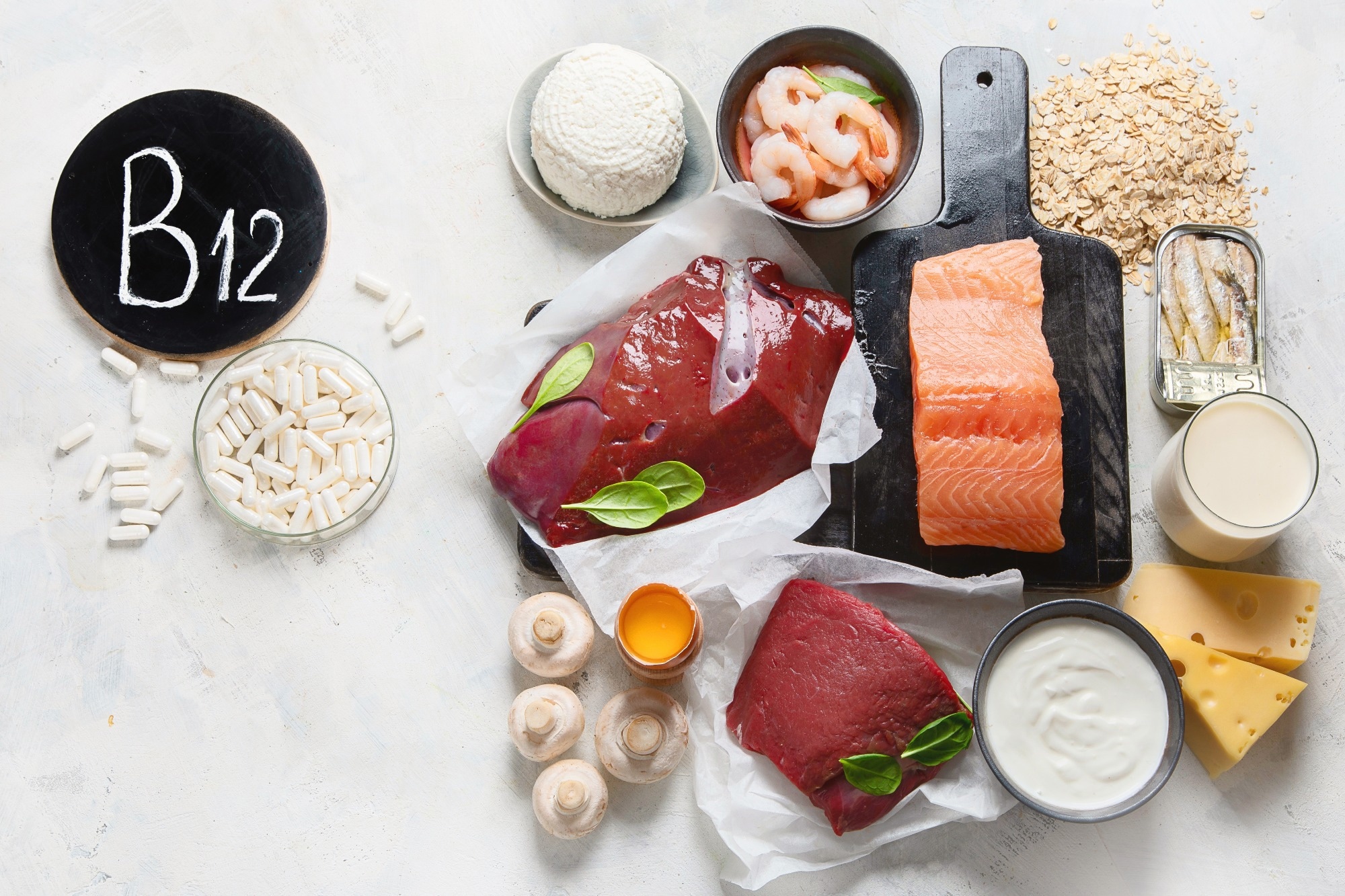 Natural sources of Vitamin B12 (Cobalamin) for normalization of sleep;  ensuring normal brain function; supporting the respiratory system;  alzheimer